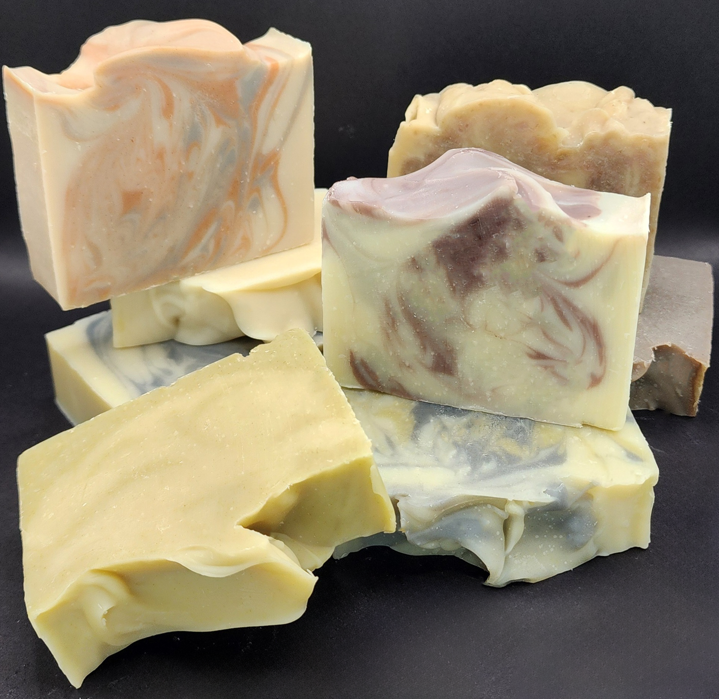 Variety of 8 natural handcrafted soaps