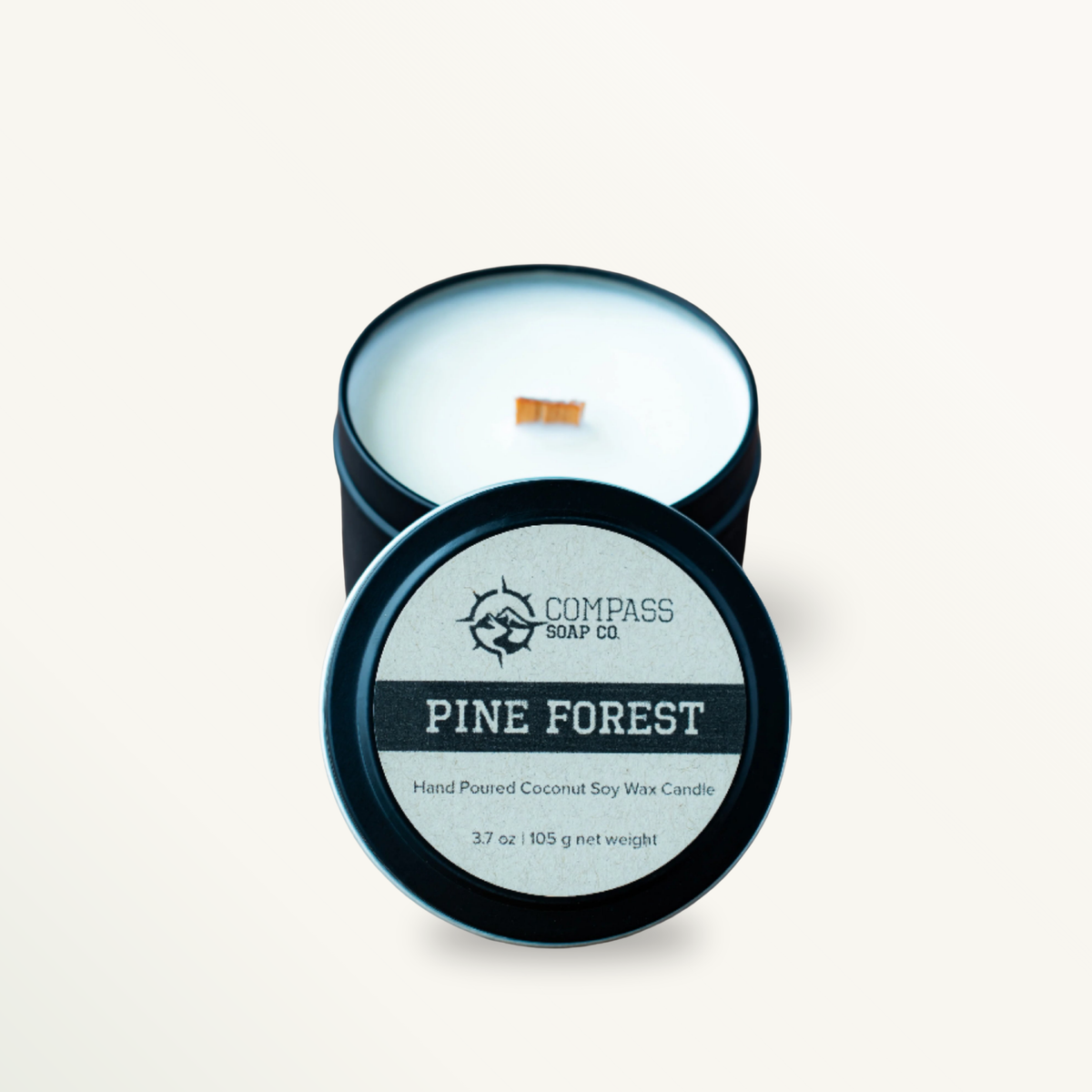 Pine Forest Candle Coconut Soy Wooden Wick Candle